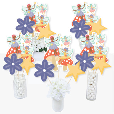 Let's Be Fairies - Fairy Garden Birthday Party Centerpiece Sticks - Table Toppers - Set of 15
