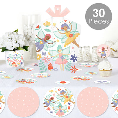 Let's Be Fairies - Fairy Garden Birthday Party Decor and Confetti - Terrific Table Centerpiece Kit - Set of 30