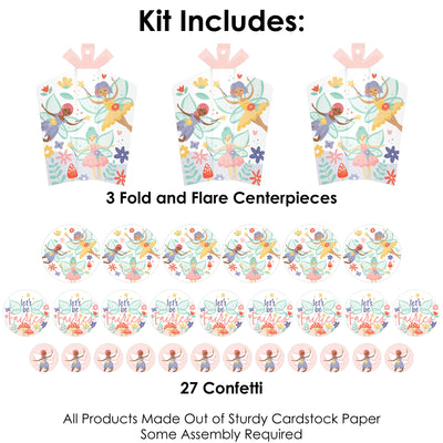 Let's Be Fairies - Fairy Garden Birthday Party Decor and Confetti - Terrific Table Centerpiece Kit - Set of 30