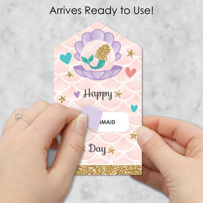 Let’s Be Mermaids - Under the Sea Cards for Kids - Happy Valentine’s Day Pull Tabs - Set of 12