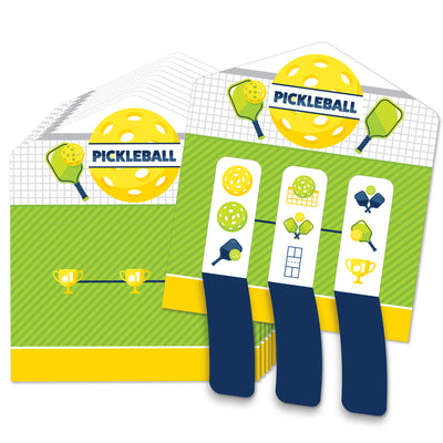 Let's Rally - Pickleball - Birthday or Retirement Party Game Pickle Cards - Pull Tabs 3-in-a-Row - Set of 12