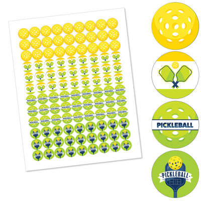 Let's Rally - Pickleball - Birthday or Retirement Party Round Candy Sticker Favors - Labels Fit Chocolate Candy (1 sheet of 108)