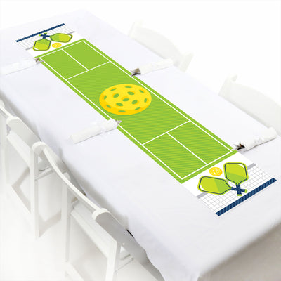 Let's Rally - Pickleball - Petite Birthday or Retirement Party Paper Table Runner - 12 x 60 inches