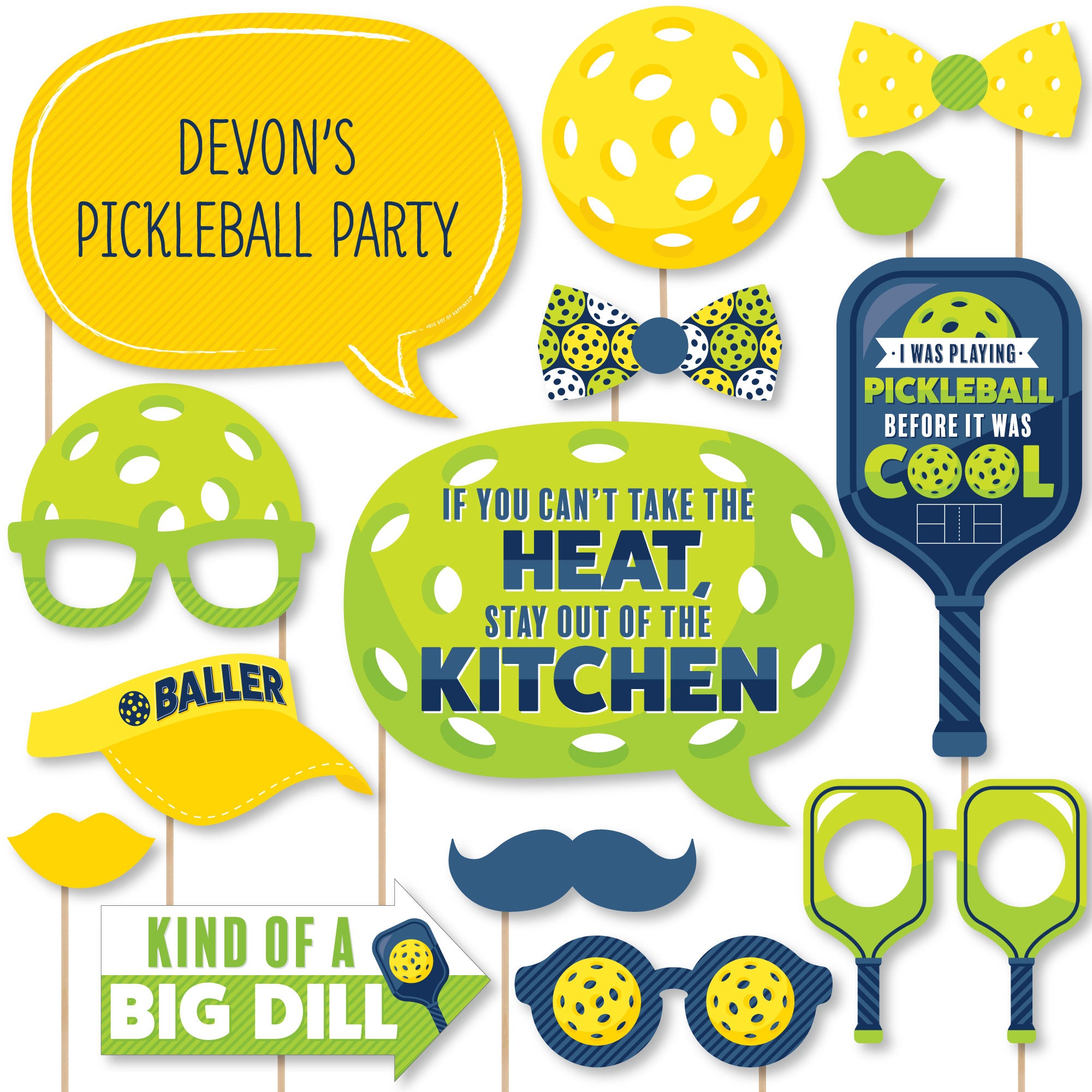 Let's Rally - Pickleball - Personalized Birthday or Retirement Party Photo Booth Props Kit - 20 Count | BigDotOfHappiness.com β Big Dot of Happiness LLC let-s-rally-pickleball-personalized-birthday-or-retirement-party-photo-booth-props-kit-20-count-bigdotofhappiness-com-big-dot-of-happiness-llc