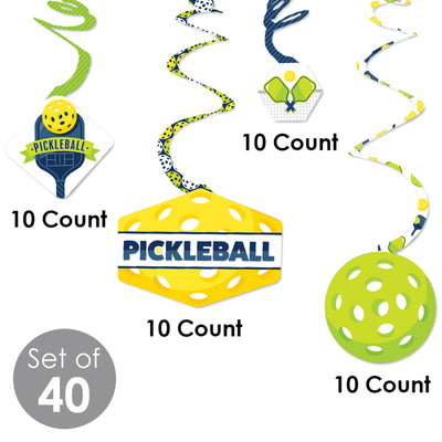 Let's Rally - Pickleball - Birthday or Retirement Party Hanging Decor - Party Decoration Swirls - Set of 40