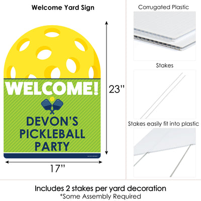 Let's Rally - Pickleball - Party Decorations - Birthday or Retirement Party Personalized Welcome Yard Sign