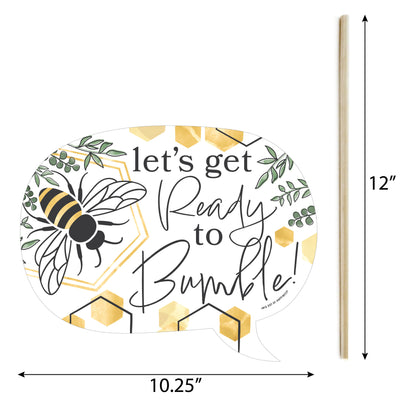 Funny Little Bumblebee - Bee Baby Shower or Birthday Party Photo Booth Props Kit - 10 Piece