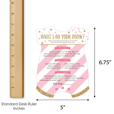 Little Princess Crown - 2-in-1 Pink and Gold Princess Baby Shower Cards - Activity Duo Games - Set of 20