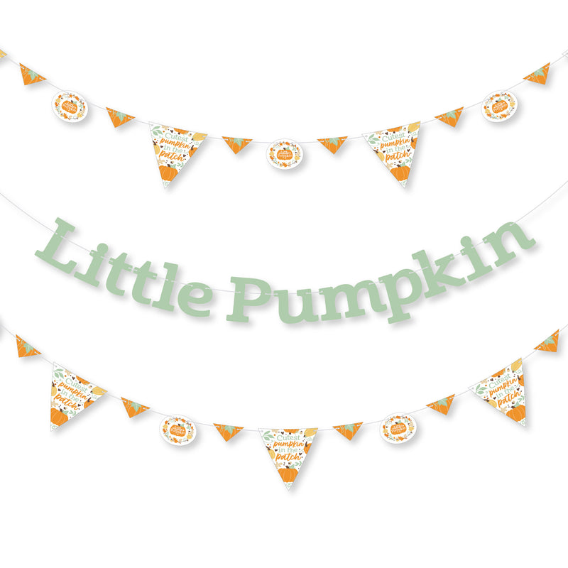 Little Pumpkin - Fall Birthday Party or Baby Shower Letter Banner Decoration - 36 Banner Cutouts and Little Pumpkin Banner Letters
