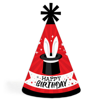 Ta-Da, Magic Show - Cone Happy Birthday Party Hats for Kids and Adults - Set of 8 (Standard Size)