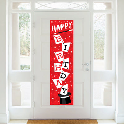 Ta-Da, Magic Show - Magical Birthday Party Front Door Decoration - Vertical Banner