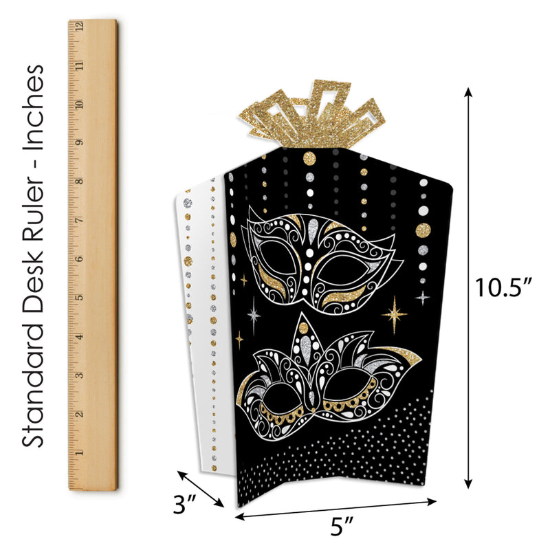 Masquerade - Table Decorations - Venetian Mask Party Fold and Flare Centerpieces - 10 Count