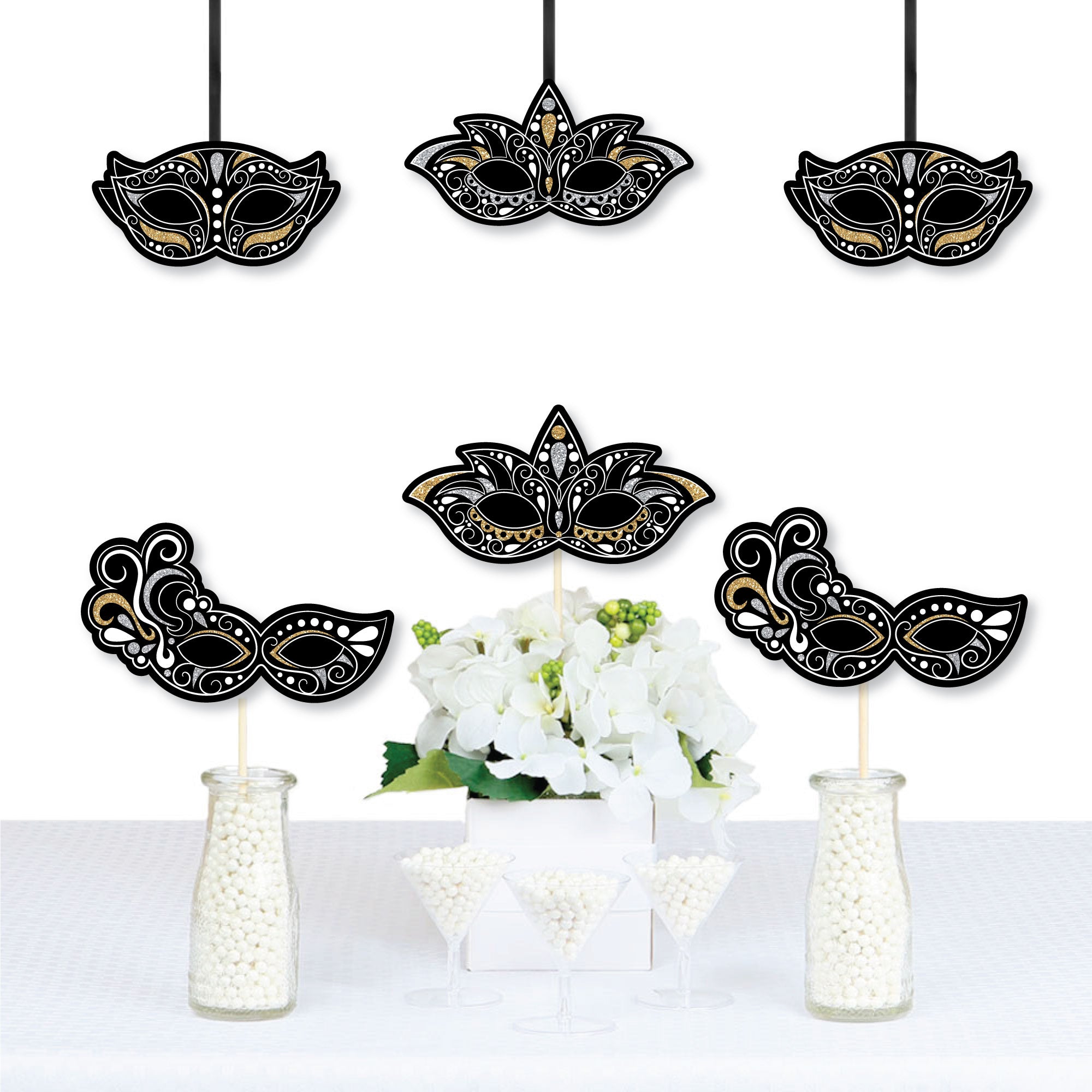 Masquerade Decorations DIY Mask Party Essentials Set of 20