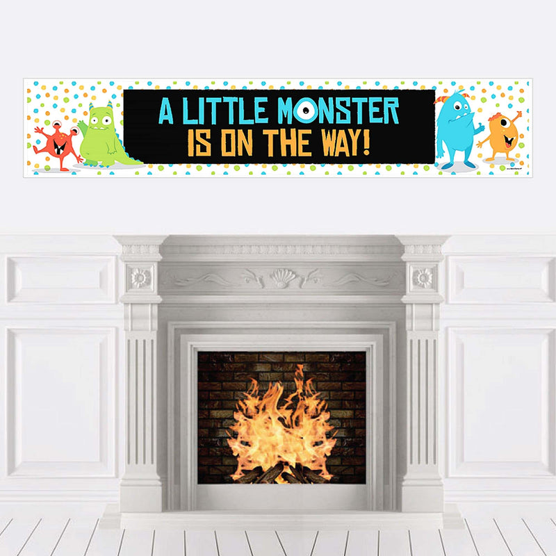Monster Bash - Little Monster Baby Shower Decorations Party Banner