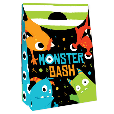 Monster Bash - Little Monster Birthday or Baby Shower Gift Favor Bags - Party Goodie Boxes - Set of 12