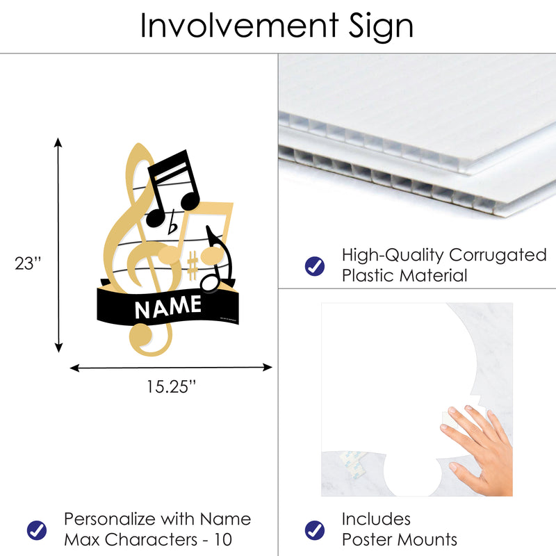 Music School Spirit - Personalized Senior Night or Graduation Party Wall Decoration - Involvement Sign