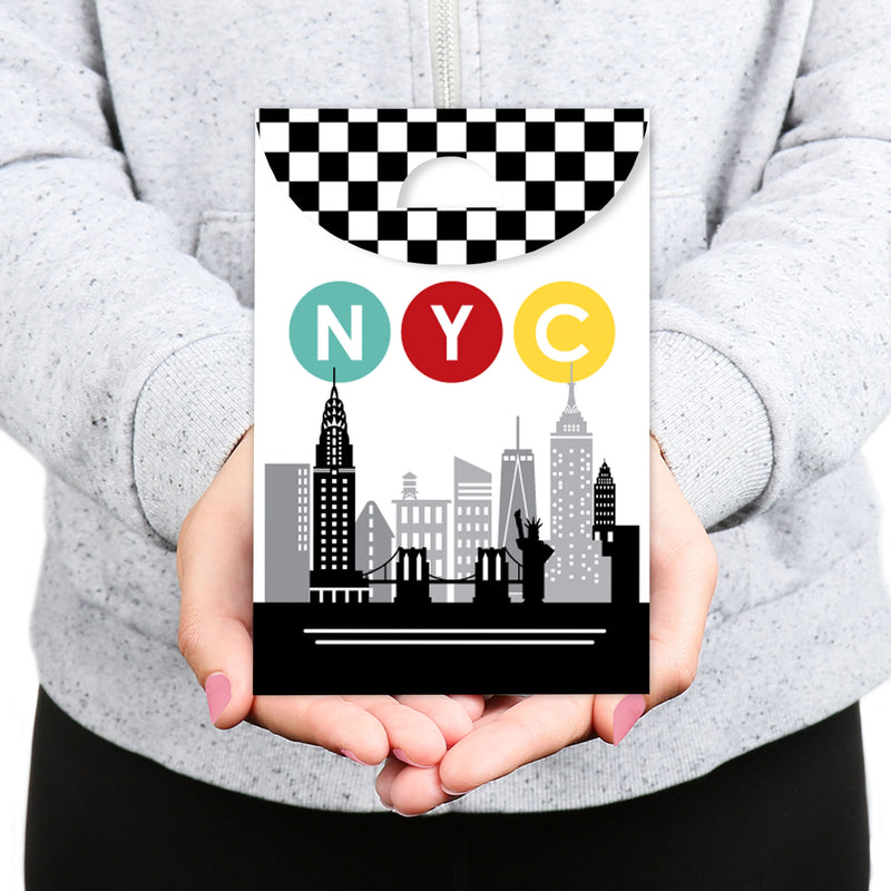 NYC Cityscape - New York City Gift Favor Bags - Party Goodie Boxes - Set of 12