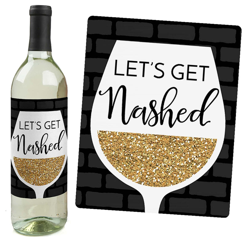 Nash Bash - Nashville Bachelorette Party Decorations for Women - Wine Bottle Label Stickers - Set of 4