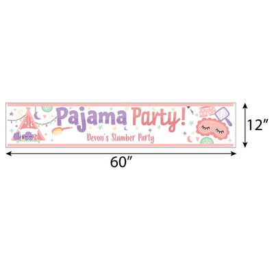 Pajama Slumber Party - Personalized Girls Sleepover Birthday Party Banner