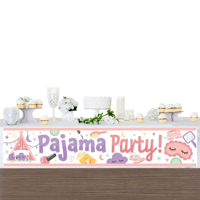 Pajama Slumber Party - Girls Sleepover Birthday Party Decorations Party Banner
