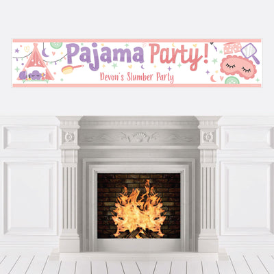 Pajama Slumber Party - Personalized Girls Sleepover Birthday Party Banner