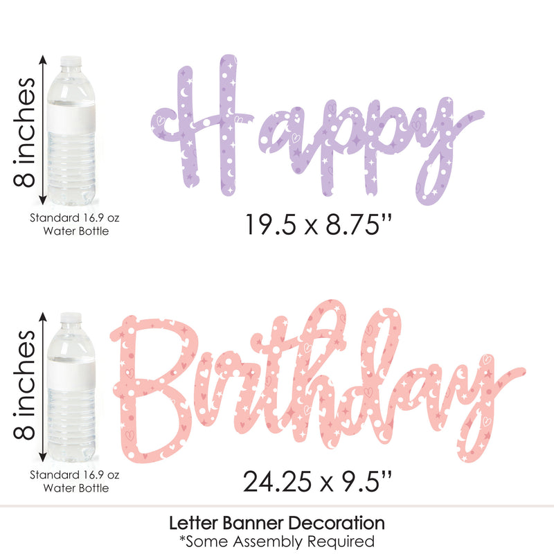 Pajama Slumber Party - Girls Sleepover Birthday Party Letter Banner Decoration - 36 Banner Cutouts and Happy Birthday Banner Letters