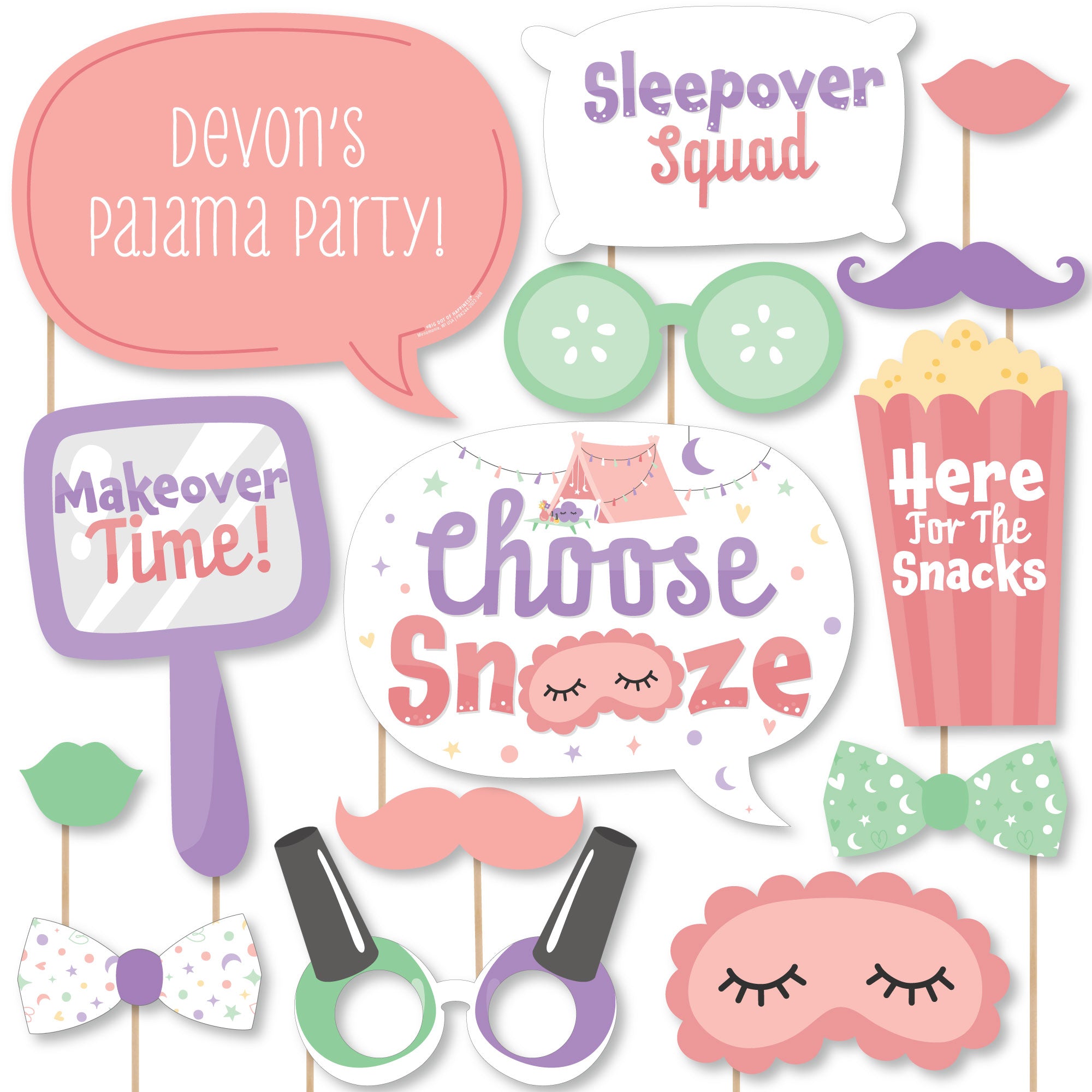 52 Pc. Slumber Party Favor Kit for 12 Guests