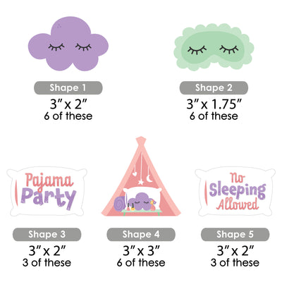 Pajama Slumber Party - Paper Straw Decor - Girls Sleepover Birthday Party Striped Decorative Straws - Set of 24