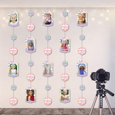 Pajama Slumber Party - Girls Sleepover Birthday Party DIY Backdrop Decor - Hanging Vertical Photo Garland - 35 Pieces
