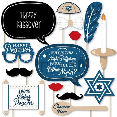 Happy Passover - Pesach Jewish Holiday Party Photo Booth Props Kit - 20 Count