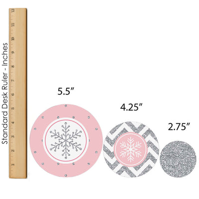Pink Winter Wonderland - Holiday Snowflake Birthday Party and Baby Shower Decor and Confetti - Terrific Table Centerpiece Kit - Set of 30
