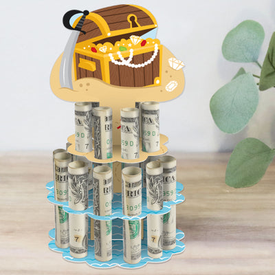 Pirate Ship Adventures - DIY Skull Birthday Party Money Holder Gift - Cash Cake