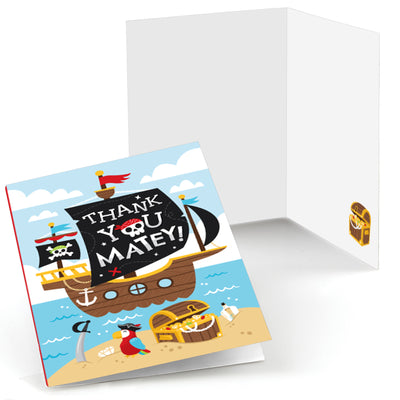 Pirate Ship Adventures - Skull Birthday Party Thank You Cards (8 count)