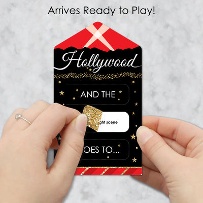 Red Carpet Hollywood - Movie Night Party Game Pickle Cards - Award Pull Tabs - Set of 12