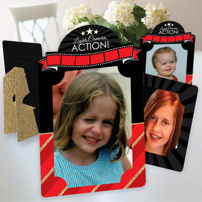 Red Carpet Hollywood - Movie Night Party 4x6 Picture Display - Paper Photo Frames - Set of 12