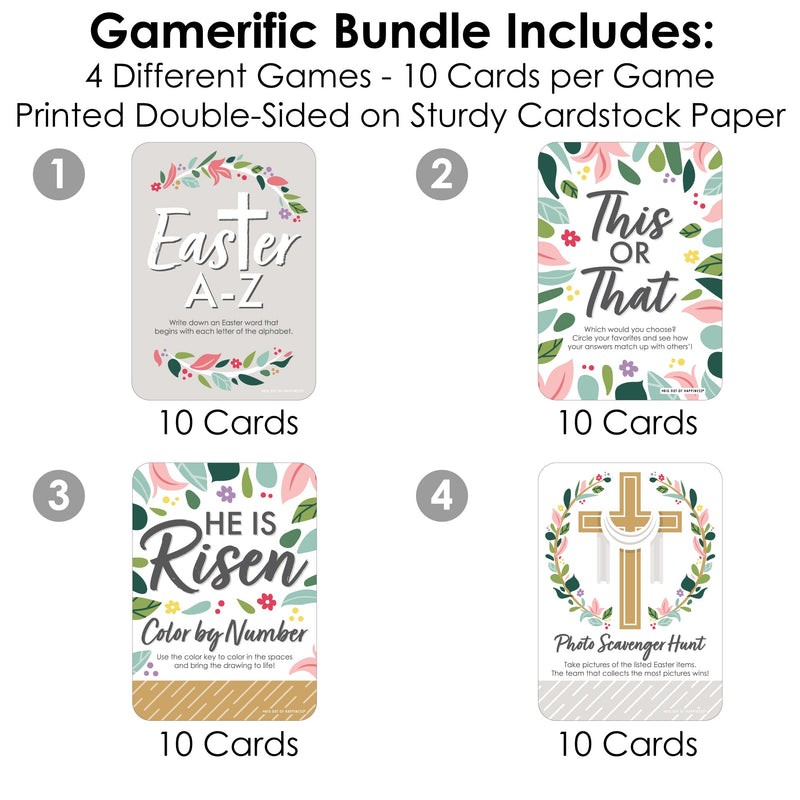 Religious Easter - 4 Christian Holiday Party Games - 10 Cards Each - Gamerific Bundle