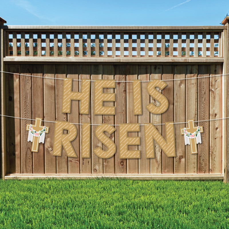 Religious Easter - Christian Holiday Party Decorations - He Is Risen - Outdoor Letter Banner