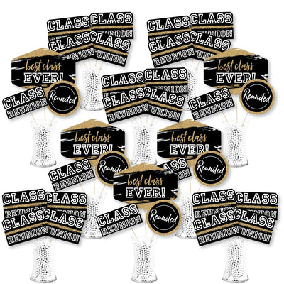 Reunited - School Class Reunion Party Centerpiece Sticks - Showstopper Table Toppers - 35 Pieces