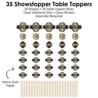 Roaring 20's - 1920s Art Deco Jazz Party Centerpiece Sticks - Showstopper Table Toppers - 35 Pieces