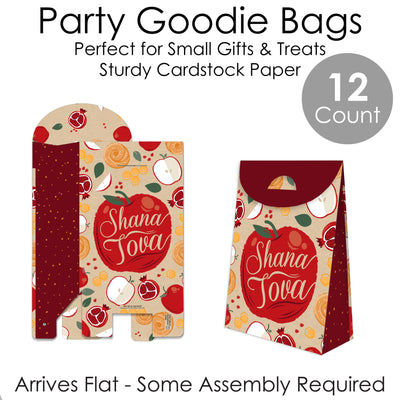 Rosh Hashanah - Jewish New Year Gift Favor Bags - Party Goodie Boxes - Set of 12