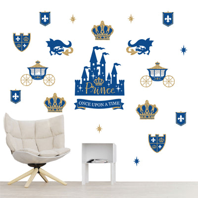 Royal Prince Charming - Peel and Stick Nursery and Kids Room Vinyl Wall Art Stickers - Wall Decals - Set of 20