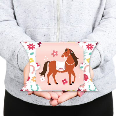 Run Wild Horses - Favor Gift Boxes - Pony Birthday Party Large Pillow Boxes - Set of 12