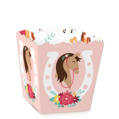 Run Wild Horses - Party Mini Favor Boxes - Pony Birthday Party Treat Candy Boxes - Set of 12
