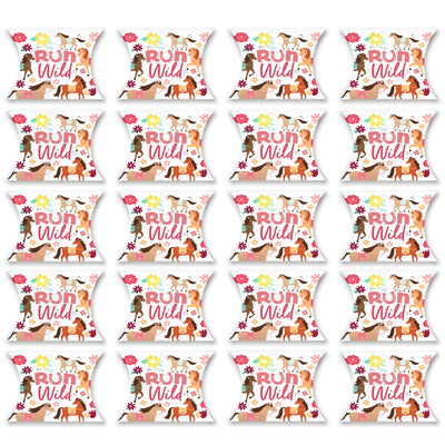 Run Wild Horses - Favor Gift Boxes - Pony Birthday Party Petite Pillow Boxes - Set of 20