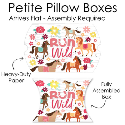Run Wild Horses - Favor Gift Boxes - Pony Birthday Party Petite Pillow Boxes - Set of 20