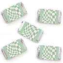 Sage Green Checkered Party - Mini Candy Bar Wrapper Stickers - Small Favors - 40 Count