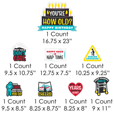 You're How Old - Senior Moments - Yard Sign and Outdoor Lawn Decorations - Funny Over The Hill Birthday Prank Yard Signs - Set of 8
