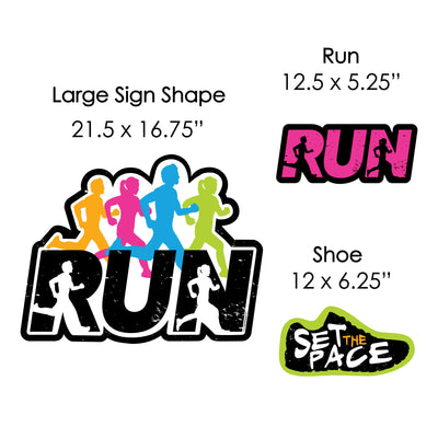 Set The Pace - Running - Yard Sign & Outdoor Lawn Decorations - Track, Cross Country or Marathon Yard Signs - Set of 8