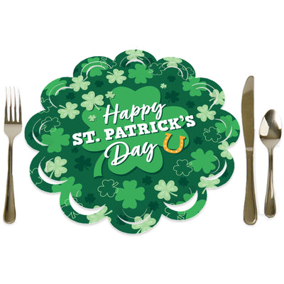 Shamrock St. Patrick's Day - Saint Paddy’s Day Party Round Table Decorations - Paper Chargers - Place Setting For 12