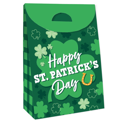 Shamrock St. Patrick's Day - Saint Paddy’s Day Gift Favor Bags - Party Goodie Boxes - Set of 12